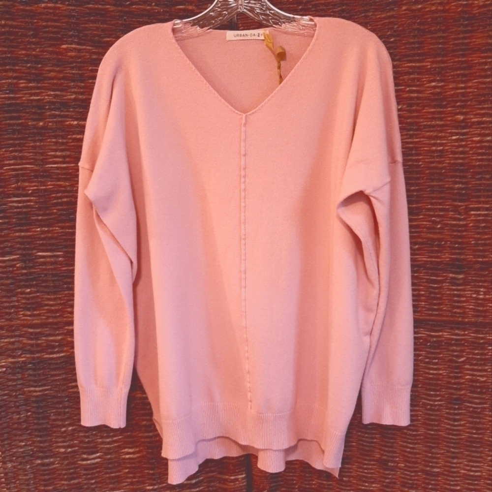 NWT Urban Daizy Dolman Sleeve Sweater Small Medium Pink Batwing Boho Barbiecore